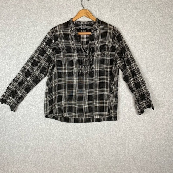 Madewell Tops - Madewell Womens Popover Top Black and White Size Sm